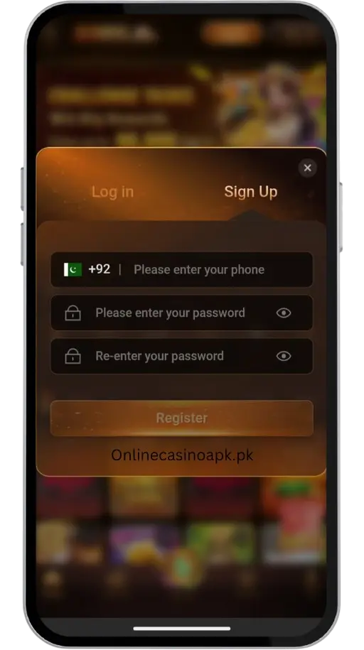 account registration screen: 33RS game