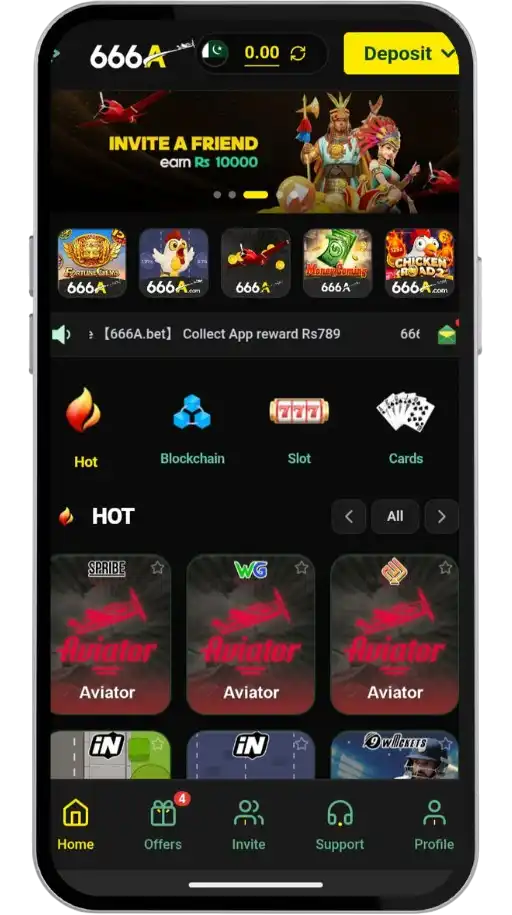 666A Game Home screen on android