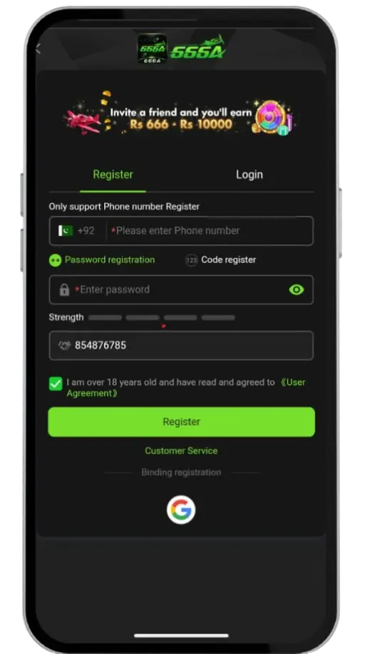 666A Game: Registration and Login Steps