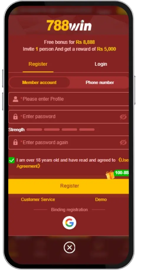 Download the 788Win game, sign up, and get Rs. 555 Bonuse 