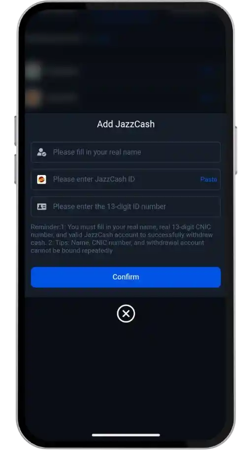 Linking your JazzCash or Easypaisa account saves time on every transaction. You only do this once.