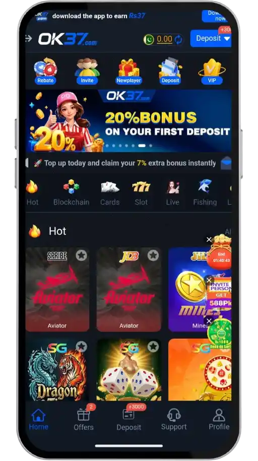 OK37 game home screen