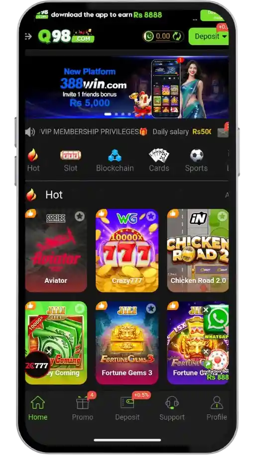 Q98 Game App | 2026 Official APK Free Download on Android 3 Q98 Game App | 2026 Official APK Free Download on Android Q98 game look like this on Android devices.