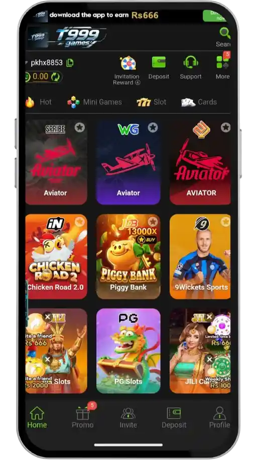 T999 game home screen on android devices