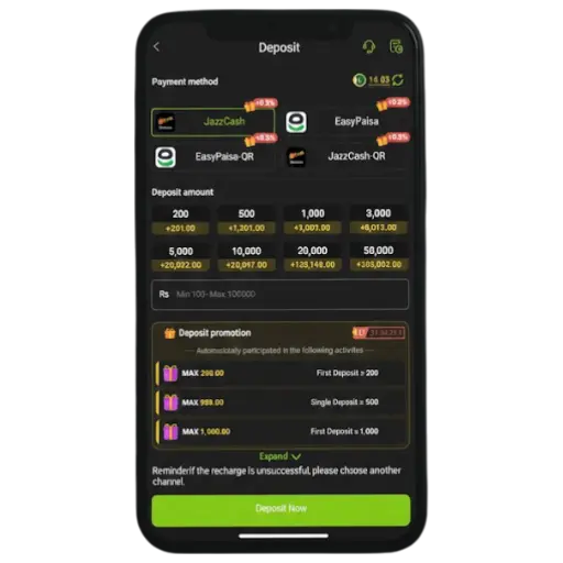 ZS999 game deposit screen shots