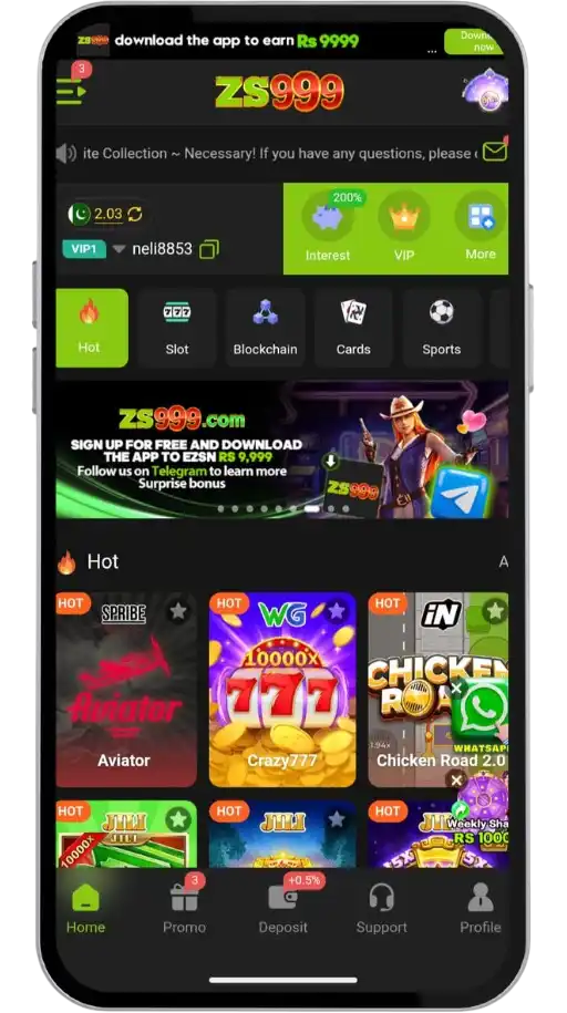 ZS999 Game APK Download | Best Earning App latest version 2026 2 ZS999 Game APK Download | Best Earning App latest version 2026 ZS999 game home screen shows games