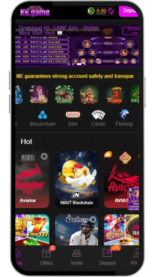 K6 Game APK Free Download | Verified Real Money Earning 2 K6 Game APK Free Download | Verified Real Money Earning k6 Game Home Screen