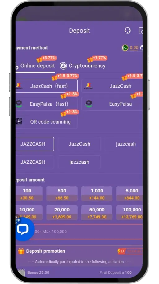 v9 game deposit and withdraw via easypaisa and jazzcash